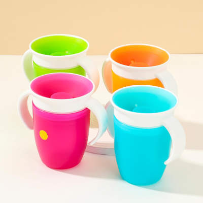 Productos de silicona taza para beber para bebés de 360 °, taza para aprender a beber, taza anti-asfixia para bebés, taza para beber con asa