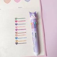 Cute creative ten-color push pen multi-color pen multi-function color handbook ballpoint pen  Purple