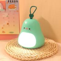Cartoon LED creative cute pet portable night light USB charging plug-in bedroom bedside night light  Green
