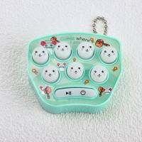 Cute mini handheld whack-a-mole toy cute cartoon small pendant keychain  Cyan