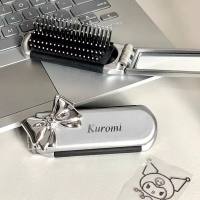 New Cute Sanrio Folding Pacha Dog Hello Kitty Student Portable Makeup Mirror Air Cushion Comb Mirror Comb  Multicolor