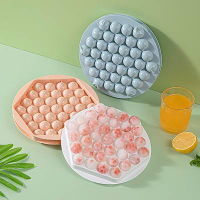 Round chessboard ice cube mold ice ball ice box ice bag ice maker artifact with lid home ice maker