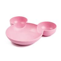 Cartoon dinner plate with compartments, small bowls and dishes, rice dipping saucer, creative children's tableware, wheat style  Pink