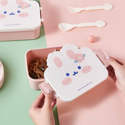 Cute Rabbit Shape Lunch Box 304 Stainless Steel Compartment Lunch Box