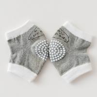 New non-slip children's cotton knee pads baby crawling knee pads terry thickened mesh breathable baby knee pads summer  Gray