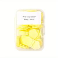Portable Mini Soap Paper: Disposable Transparent Boxed Bath for Washing Hands on the Go - Perfect for Travel, Camping, Business Trips & Outdoor Adventures!  Yellow