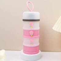 Baby milk powder box portable out-of-home baby food packaging rice powder box sealed storage box  Pink