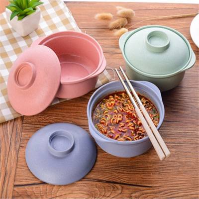 Instant Noodle Bowl With Lid Soup Hot Rice Bowl Food Container For Students, Healthy Tableware For Household