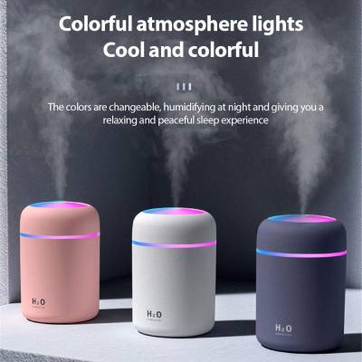 Colorful Cup Air Humidifier 300ml Oil Diffuser 7 Colors LED Home Car USB Decor