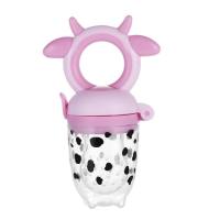 Baby Silicone Cow Pattern Food Feeder  Pink