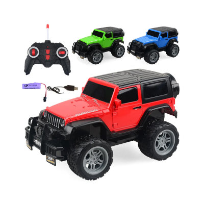 Children's alloy electric remote control car toy 1:18 four-way off-road racing wireless remote control high-speed car boy toy