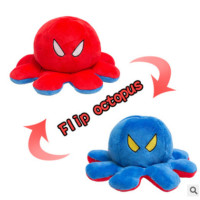 Creative Octopus Two-sided Plush Expression Doll Toy  Red