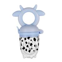 Chupete alimentador automático de alimentos con patrón de vaca de silicona para bebés  Azul claro
