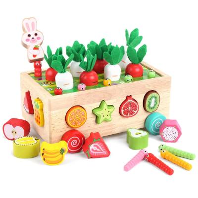 Jogo de colheita de cenoura de vegetais educativo quebra-cabeça de classificação de formas combinando brinquedo