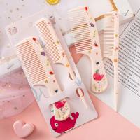 Baby Children Cartoon Animal Comb 2PCS, Children's Hairdressing Comb, Fine Tooth Pointed Tail Combs Set  Pink