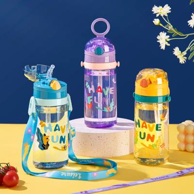 Water cup, student girl's sling, boy's special kettle for school, summer portable straw cup