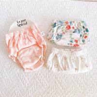 Calças de treinamento do bebê 6 camadas de gaze bolso fraldas aprendizagem calças bebê meninos e meninas fraldas de pano respirável lavável  multicolorido