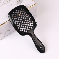 1pcs Hollow Out Hairdressing Comb Anti-Static Detangling Hair Brush Scalp Massage Hair Brush For All Hair Types  Black