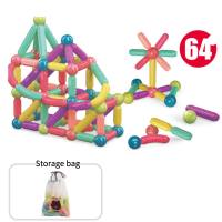 Vara magnética infantil brinquedos grandes partículas blocos de construção magnéticos educacionais  Multicolorido