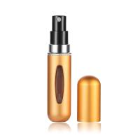 Perfume Refill Bottle Portable Mini Refillable Spray Jar Scent Pump Case Empty Cosmetic Containers Atomizer For Travel 5ml  Gold-color