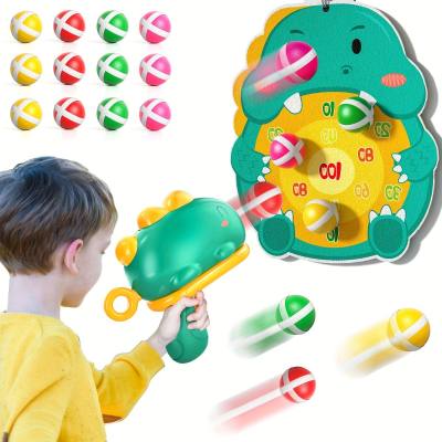 لعبة متفاعلة للأطفال تشمل كرات الدبابيس بتصميم الديناصورات ومسدسات إطلاق ناعمة مع هدف، مناسبة لأنشطة التفاعل واللعب في الهواء الطلق، تعزز التفاعل والمرح بين الأطفال، وتتوفر بالجملة.