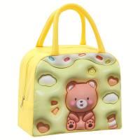 3d Cartoon Cute Pet Lunch Bag, Children’S Portable Lunch Bag With Rice  Yellow