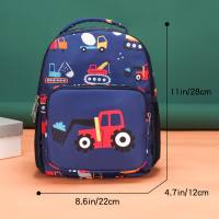 Cute Dinosaur Kindergarten Early Education Schoolbag Children Backpack  Navy Blue