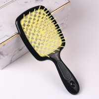 1pcs Hollow Out Hairdressing Comb Anti-Static Detangling Hair Brush Scalp Massage Hair Brush For All Hair Types  Yellow