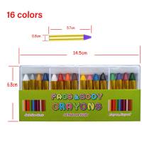 Environmentally friendly children's face color crayons 24 colors transparent plastic box face color pen 16 colors face color pen facial  Multicolor