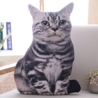 Cute Simulation Cat Plush Doll, 3d Cat Pillow, Sofa Cushion Nap Pillow  Coffee