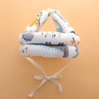Sombrero de almohada de cabeza protectora con estampado de unicornio de algodón puro para bebé  Beige