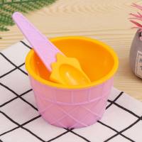 Ice cream spoon bowl cutlery set  Yellow