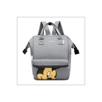 حقيبة مومياء على طراز ميكي للأم والطفل حقيبة ظهر محمولة باليد  رمادي