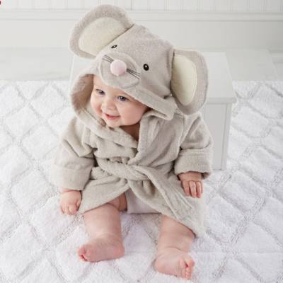Albornoz con capucha estilo dibujos animados de algodón puro para bebé