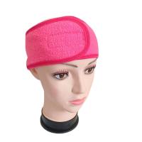 Microfiber Velcro Headband Women's Face Washing Makeup Confinement Towel Sports Sweat Absorbent Non-slip Yoga Headband  Hot Pink