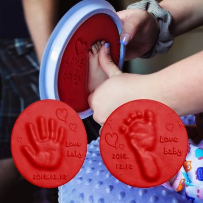 Babypflege Hand- und Fußabdruckschlamm, 100 g weicher Ton, flauschiges Material, DIY Handabdruck-Fußabdruck, Fußabdruck, Fingerabdruck, Anti-Stress-Kinderspielzeug