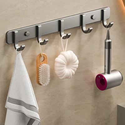 Hook punch-free strong adhesive wall hanging bathroom clothes towel hanger wall bathroom kitchen door behind
