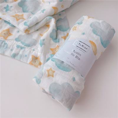 Baby Pure Cotton Moon and Star Pattern Warm Wrap Blanket