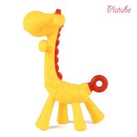 Jouet de dentition de style girafe en silicone pour bébé  Jaune
