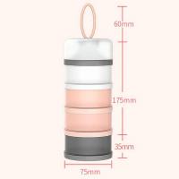 4-Tier Baby Milk Formula Dispenser, Spill Proof Baby Snack Storage Container  Pink