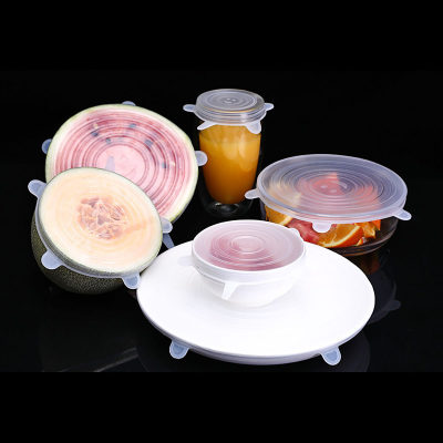 Silicone fresh-keeping lid 6-piece set of food-grade silicone lids stretchable sealing fruit and vegetable preservation
