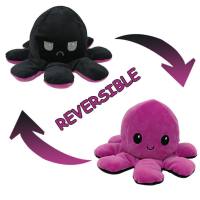 Kreatives Octopus zweiseitiges Plüschausdruck-Puppenspielzeug  Lila