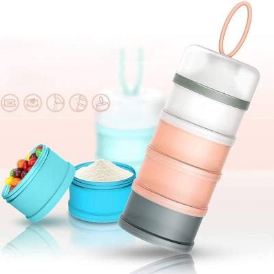 4-Tier Baby Milk Formula Dispenser, Spill Proof Baby Snack Storage Container