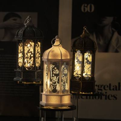 Cross-border Christmas plastic wind lantern night light LED electronic candle light decorative crafts ornaments