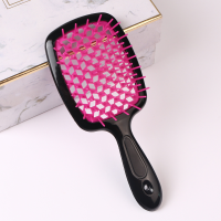 1pcs Hollow Out Hairdressing Comb Anti-Static Detangling Hair Brush Scalp Massage Hair Brush For All Hair Types  Rose Red