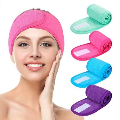 Mikrofaser-Stirnband mit Klettverschluss für Damen, Gesichtswasch- und Make-up-Handtuch, Sport- und schweißabsorbierendes, rutschfestes Yoga-Stirnband