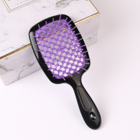 1pcs Hollow Out Hairdressing Comb Anti-Static Detangling Hair Brush Scalp Massage Hair Brush For All Hair Types  Purple