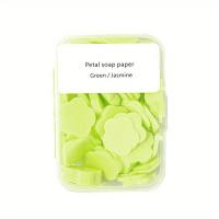 Disposable soap tablets for travel portable soap paper soap tablets for students and children to carry with them petal hand washing tablets  Green