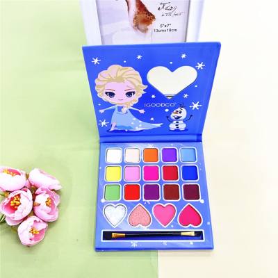 Children's makeup toys，Elsa 19 colors eyeshadow palette makeup,