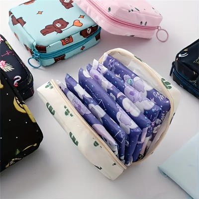 Bolsa de lápiz labial impermeable portátil Popular, monedero, bolsa de almacenamiento de servilletas sanitarias, tamaño pequeño, bolsa de almacenamiento de gran capacidad